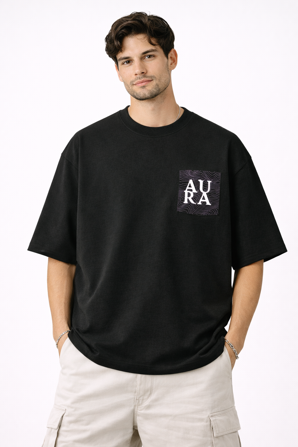 BLACK OVERSIZED PUFF PRINT UNISEX T-SHIRT