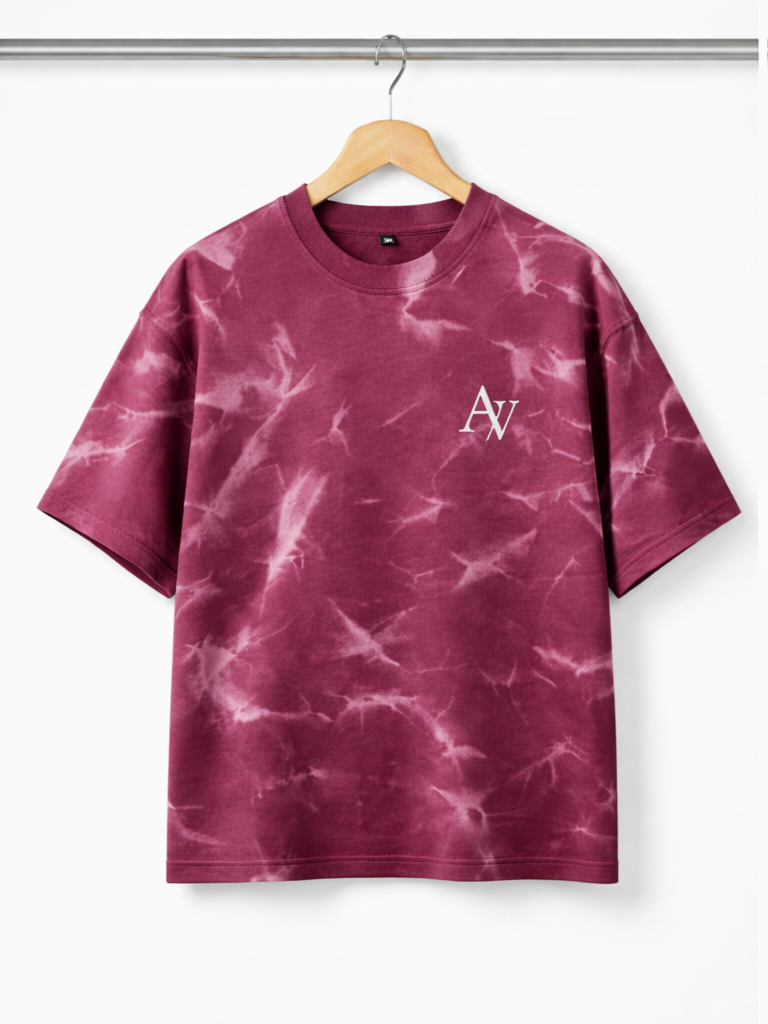 MAROON OVERSIZED SPRAY COTTON PREMIUM UNISEX TSHIRT