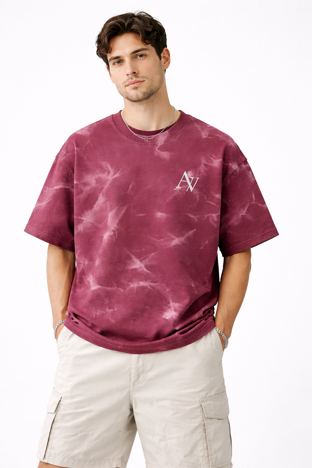 MAROON OVERSIZED SPRAY COTTON PREMIUM UNISEX TSHIRT